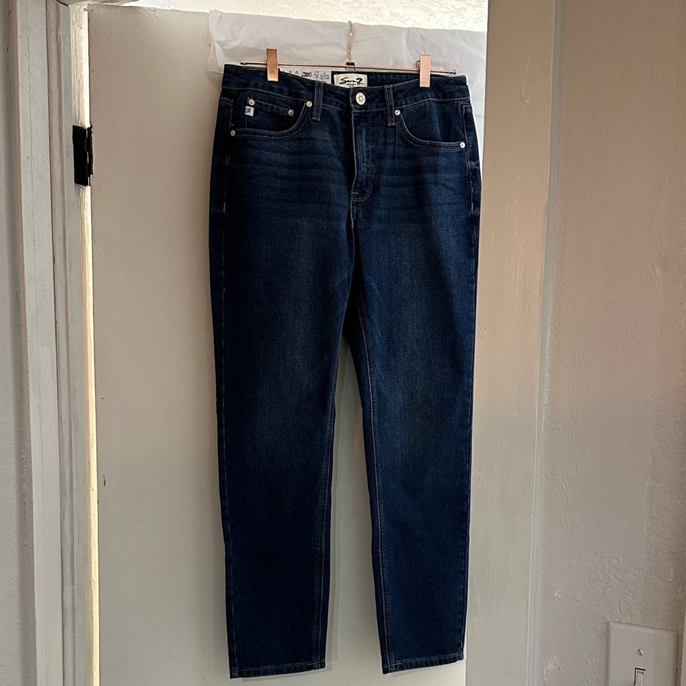 Seven7 90s Straight Dark Blue Denim Jeans